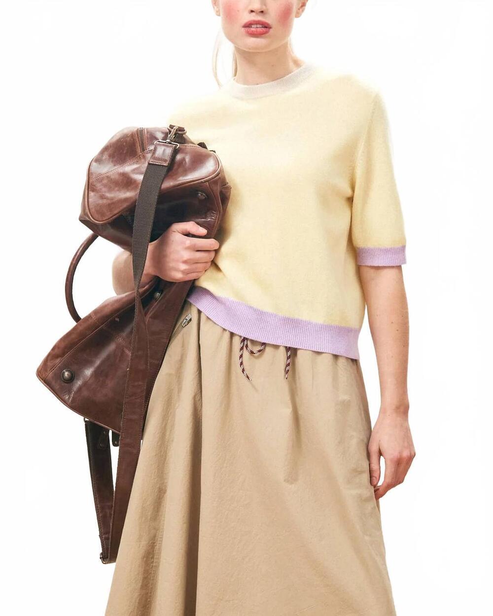 NEW JUMPER1234 many contrast t-shirt in sorbet lace lavendula
